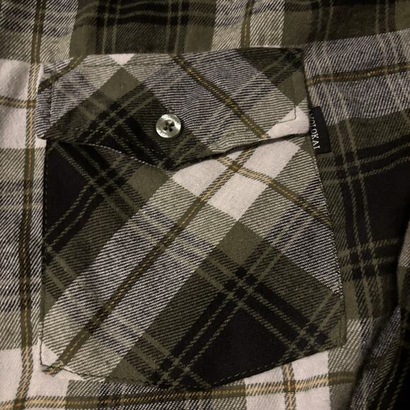 Molokai Surf Company Flannel Hoodie XXL 2XL Black Green - Picture 4 of 8